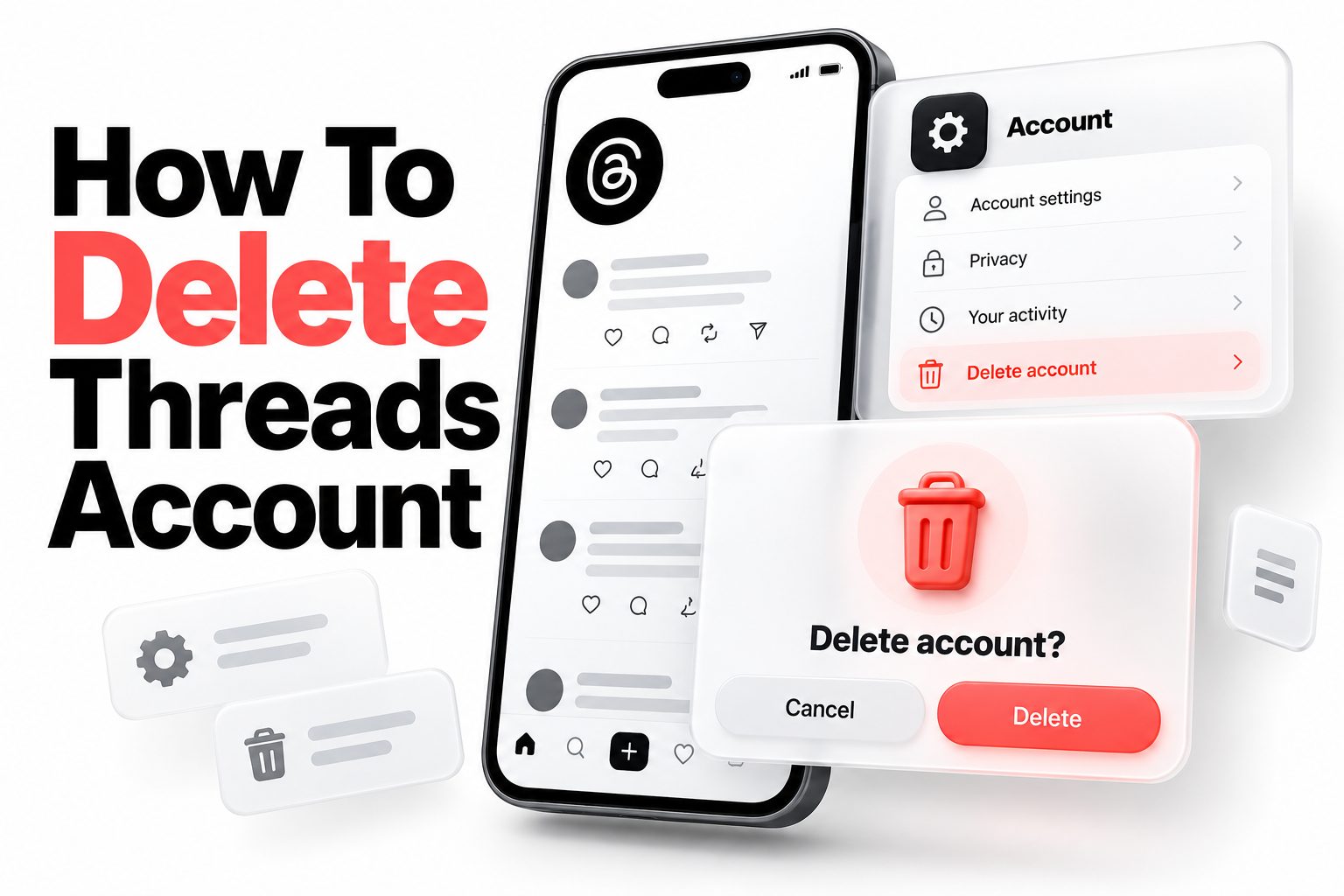 Steps to delete a Threads account from the app settings