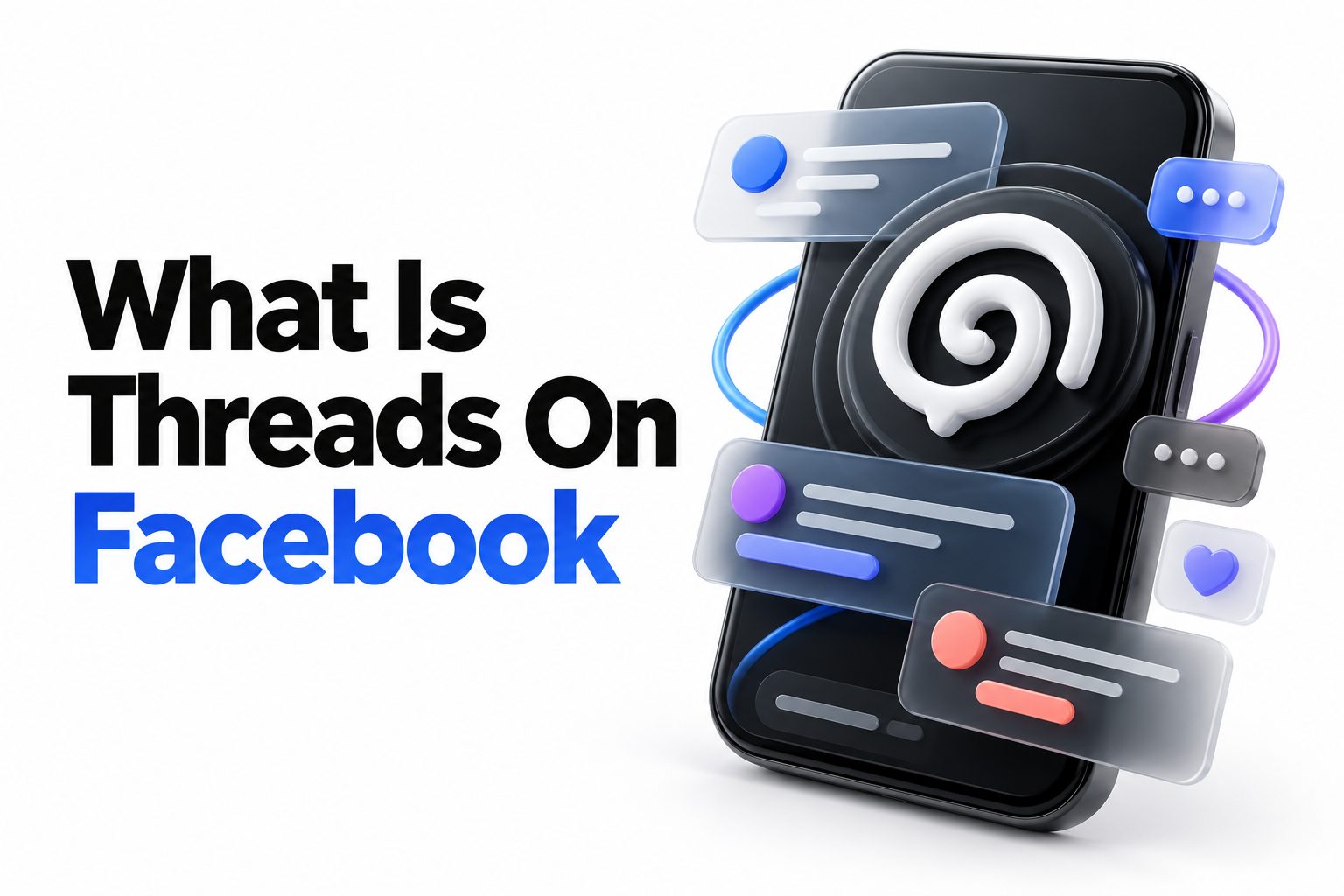 Smartphone displaying the Threads app beside the Facebook logo